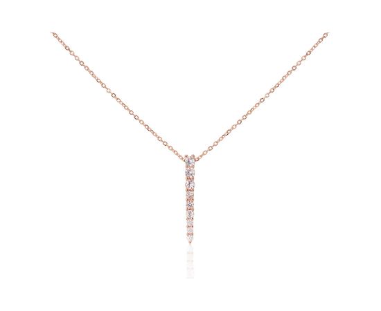 Sudraba kaklarota #2500155(PAu-R)_CZ, Sudrabs 925°, sarkanais zelts (pārklājums), Cirkoni, garums: 42 cm, 2.4 gr. Ar zelta pārklājumu