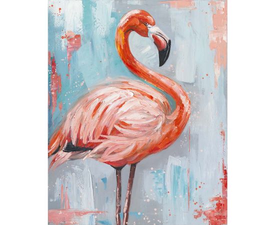 Oil painting 80x100cm, flamingo Jaunumi, mēbeles, māja