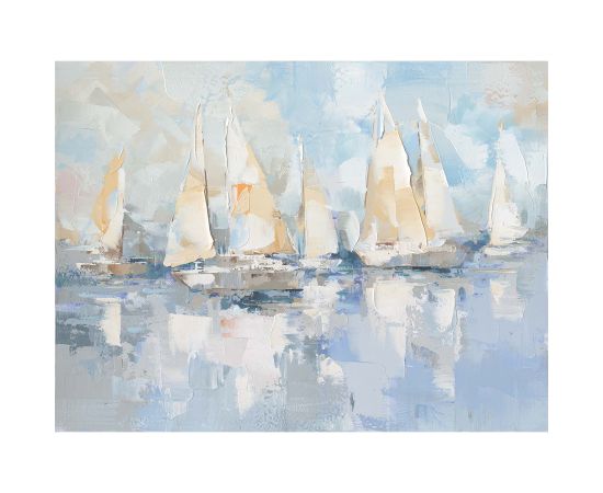 Oil painting 120x90cm, sailboats at sea Jaunumi, mēbeles, māja