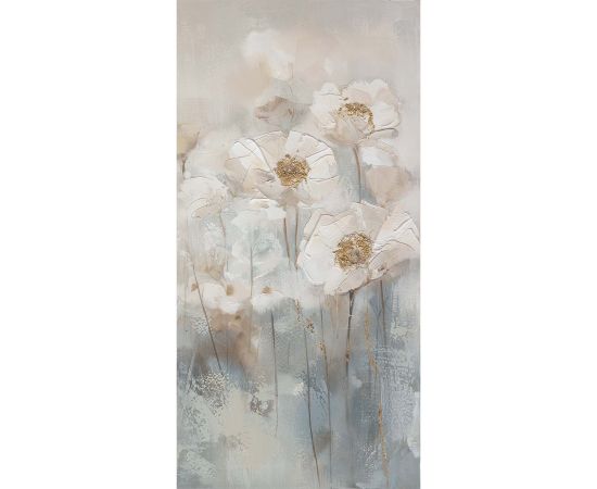 Oil painting 60x120cm, white flowers Jaunumi, mēbeles, māja