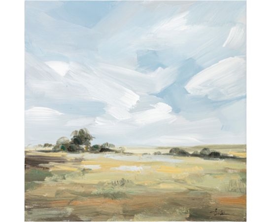 Eļļas glezna 60x60cm, vasaras ainava Jaunumi, mēbeles, māja