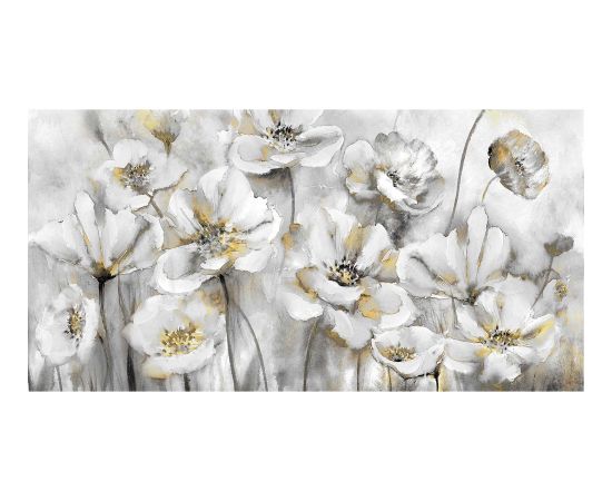 Eļļas glezna 50x100cm, balti ziedi Jaunumi, mēbeles, māja
