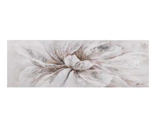 Eļļas glezna 50x150cm, balts zieds Jaunumi, mēbeles, māja