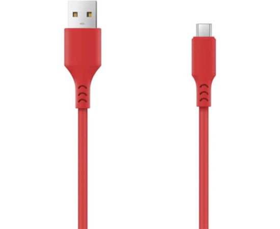 Setty  kabelis USB- microUSB 1.8 m 2A sarkans Data USB kabeļi