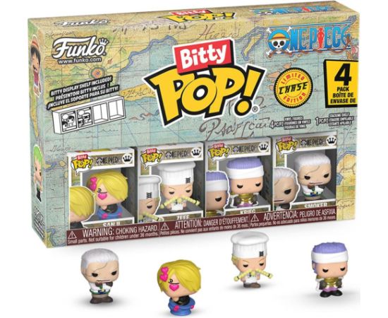 Funko Bitty Pop! 4-Pack: One Piece - Sanji, Zeff, Krieg, Bitty Pop! Chase Vinyl Figures Фигурки и герои