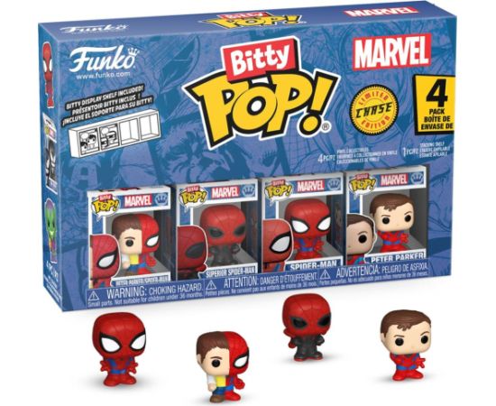 Funko Bitty Pop! 4-Pack: Spider-Man - Peter Parker - Spider-Man, Superior Spider-Man, Spider-Man, Peter Parker Vinyl Figures Фигурки и герои
