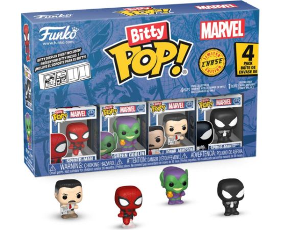 Funko Bitty Pop! 4-Pack: Spider-Man - Spider-Man, Green Goblin, J. Jonah Jameson, Spiderman Symbiote Suit Vinyl Figures Фигурки и герои