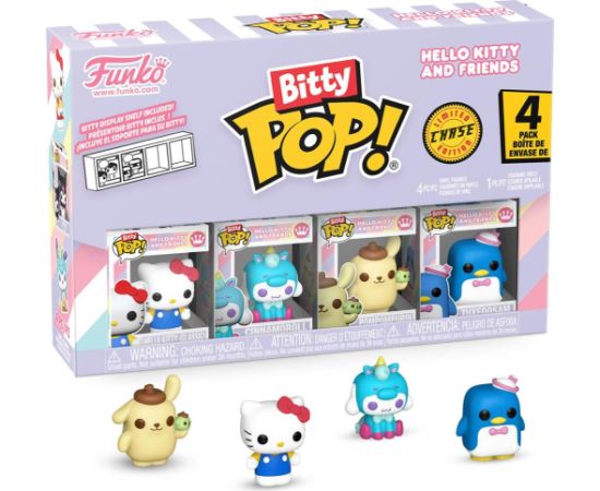 Funko Bitty Pop! 4-Pack: Hello Kitty and Friends - Hello Kitty (Classic), Cinnamoroll, Pompompurin, Tuxedosam Vinyl Figures Figūriņas un varoņi
