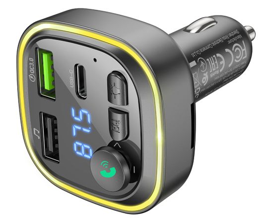 Borofone raidītājs FM BC48 Broad MP3, Bluetooth - 2xUSB + C tipa - QC 3.0 18W melns (bojāts iepakojums) Auto FM Transmiteri un Carplay ierīces