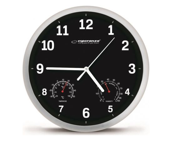 Esperanza EHC016K WALL CLOCK -  LYON - BLACK