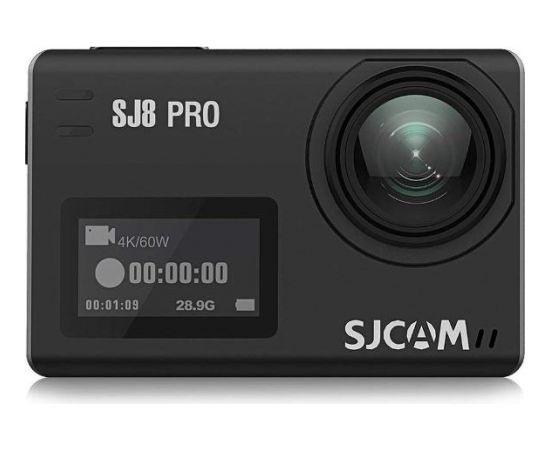 SJCam SJ8 Pro Wi-Fi Ūdendroša 30m Sporta Kamera 12MP 170° 4K 60fps HD 2.33" IPS Touch LCD ekrāns Melna Sporta kameras
