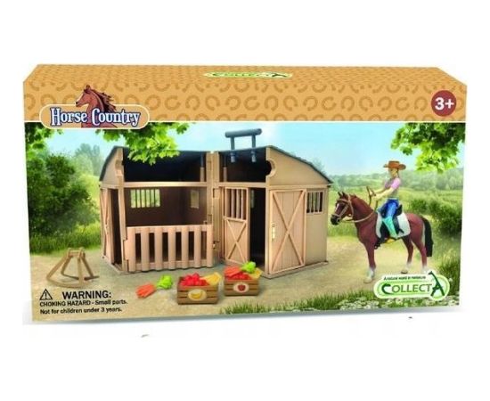 Figurka Collecta COLLECTA JEŹDZIEC, AKCESORIA, KOŃ I STAJNIA W OPAKOWANIU Фигурки и герои