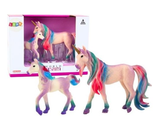 Figurka LeanToys Figurki Kolekcjonerskie Jednorożec z Małym Fioletowy 2 El Figūriņas un varoņi