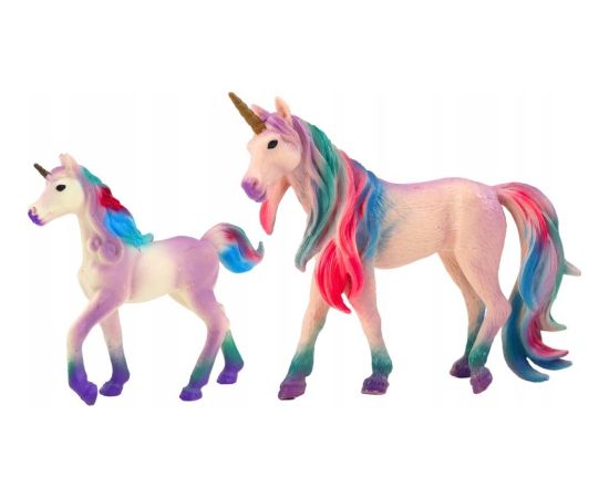 Figurka LeanToys Figurki Kolekcjonerskie Jednorożec z Małym Fioletowy 2 El Figūriņas un varoņi