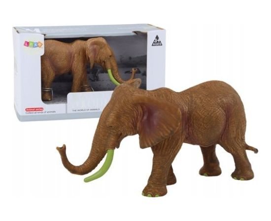 Figurka LeanToys Figurka Kolekcjonerska Słoń Afrykański Safari Brązowy Figūriņas un varoņi