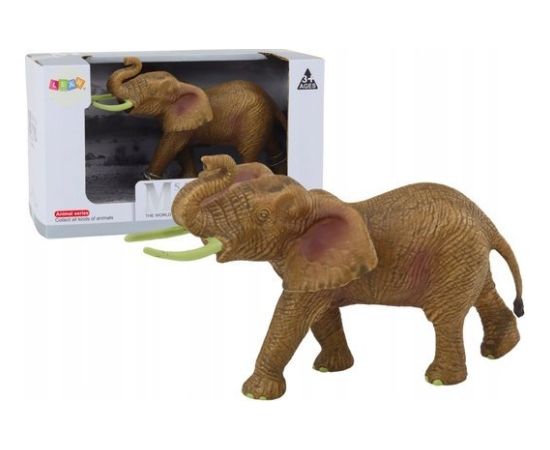 Figurka LeanToys Figurka Kolekcjonerska Słoń Afrykański Z Podniesioną Trąbą Safari Figūriņas un varoņi