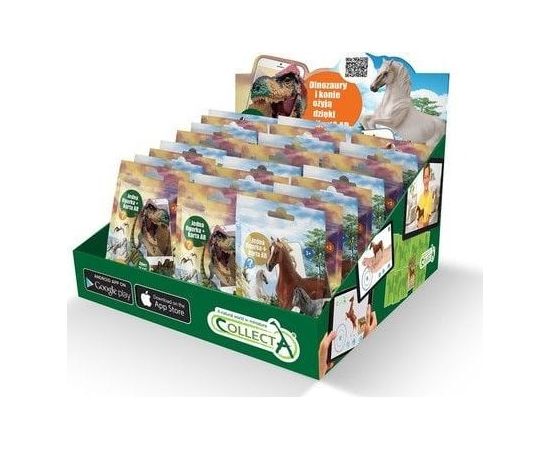 Figurka Collecta COLLECTA AR MIX DINOZAURÓW I KONI W SASZETKACH DISPLAY. Фигурки и герои