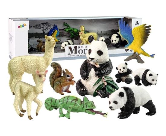 Figurka LeanToys Figurka Zwierzęta Zestaw Papuga Panda Figūriņas un varoņi