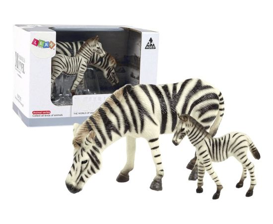 Figurka LeanToys Zestaw 2 Figurek Zebra z Młodym Zebry Figurka Zwierzęta Figūriņas un varoņi