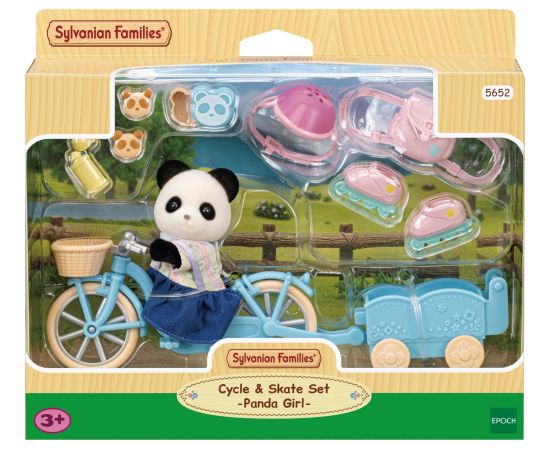 Figurka Epoch Sylvanian Families Panda Rosalina Zestaw rower i wrotki 5652 Фигурки и герои