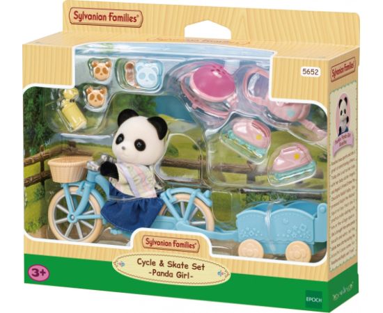 Figurka Epoch Sylvanian Families Panda Rosalina Zestaw rower i wrotki 5652 Фигурки и герои