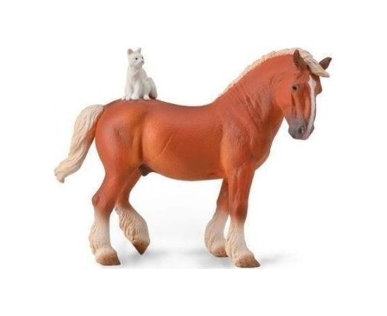 Figurka Collecta Koń Draft z kotem Фигурки и герои