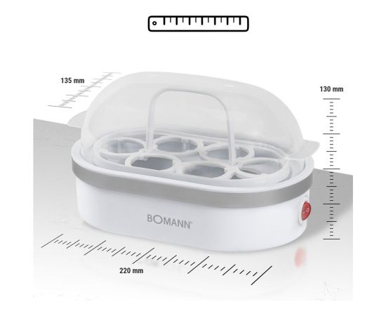 Bomann EK 5022 CB 6 egg(s) 400 W Silver, Transparent, White Citi virtuves piederumi