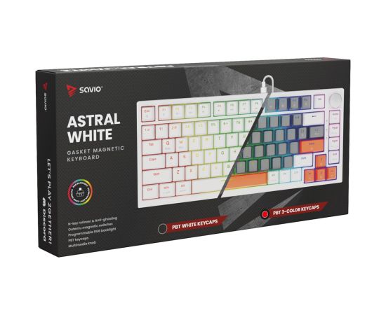 Savio ASTRAL WHITE JADE 3 COLOURS keyboard Gaming USB QWERTY US International Клавиатуры
