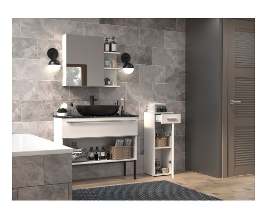 Top E Shop Topeshop NEL V DS BIEL bathroom storage cabinet White Jaunumi -Dārzam