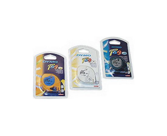 Marķēšanas lente DYMO LetraTag, 12 mm x 4 m, melni burti uz dzeltena fona Jaunumi - Birojam