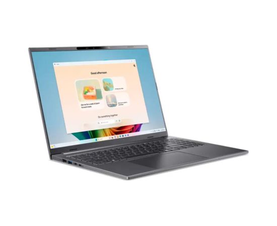 Notebook ACER Aspire Aspire 16 AI A16-11M-X4X3 CPU  Qualcomm Snapdragon X X1-26-100 3000 MHz 16" 1920x1200 RAM 16GB LPDDR5x SSD 512GB Qualcomm Adreno GPU Integrated ENG Card Reader microSD Windows 11 Home Steel Grey 1.55 kg NX.JLNEL.001 Portatīvie datori