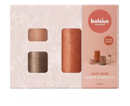 Bolsius Dāvanu komplekts Home Sweet Home peach Sveces un svečturi