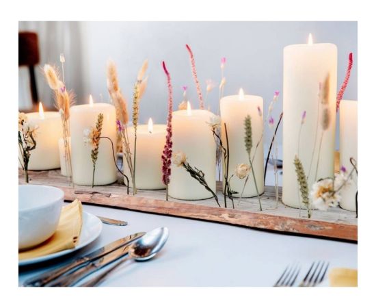 Bolsius Sveces cilindrs 4 gab. Ø120, 100, 80, 60x48mm baltas Sveces un svečturi