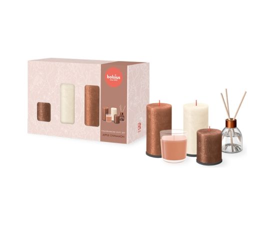Bolsius Dāvanu komplekts Cozy Hideaway apple cinnamon Sveces un svečturi
