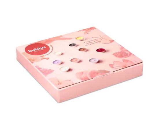 Bolsius Dāvanu komplekts kastītē tējas sveces mix aromāti + stikla svečturi Sveces un svečturi