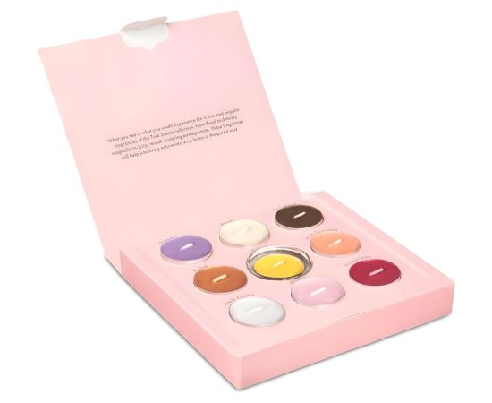 Bolsius Dāvanu komplekts kastītē tējas sveces mix aromāti + stikla svečturi Sveces un svečturi