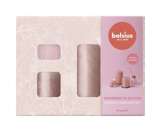 Bolsius Dāvanu komplekts Home Sweet Home magnolia Sveces un svečturi