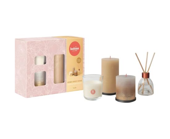 Bolsius Dāvanu komplekts Home Sweet Home vanilla Sveces un svečturi