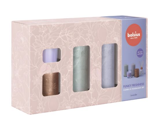 Bolsius Dāvanu komplekts  Funky Freshness lavender Sveces un svečturi