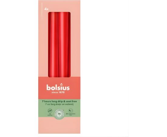 Bolsius Свечи настольные 4 шт. в коробке 245/24мм красные Свечи и подсвечники