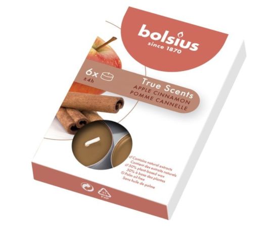 Bolsius Ароматические чайные свечи. 6 шт. True Scents яблоко корица Свечи и подсвечники