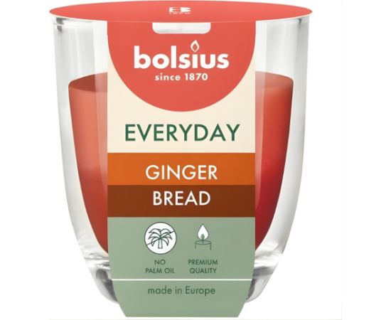 Bolsius Ароматическая свеча. Стекло. Имбирный пряник на каждый день Ø80x70 мм. Свечи и подсвечники