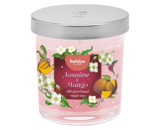 Bolsius Svece arom. stikla gl. Floral Fusion Ø80x72mm jasmine & mango Sveces un svečturi