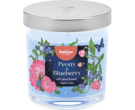 Bolsius Svece arom. stikla gl. Floral Fusion Ø80x72mm peony & blueberry Sveces un svečturi