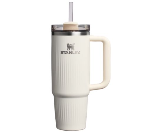 Stanley Termokrūze ar salmiņu The Quencher H2.0 Fluted Tumbler 0.89L glancētā krēmkrāsā Termosi un Termokrūzes