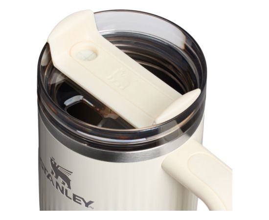 Stanley Termokrūze ar salmiņu The Quencher H2.0 Fluted Tumbler 0.89L glancētā krēmkrāsā Termosi un Termokrūzes