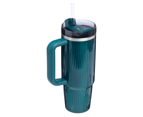 Stanley Termokrūze ar salmiņu The Quencher H2.0 Fluted Tumbler 1.18L spīdīgi zilganzaļa Termosi un Termokrūzes