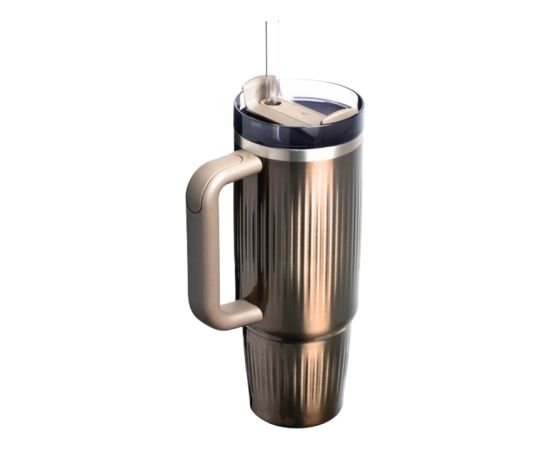 Stanley Termokrūze ar salmiņu The Quencher H2.0 Fluted Tumbler 0.89L metāliski brūns Termosi un Termokrūzes