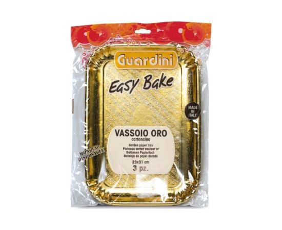 Guardini Papīra paplātes zelta krāsā komplekts 3 gab. Easy Bake 19 x 28 cm Konditorejas piederumi
