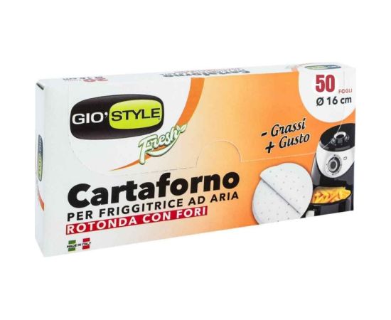 Gio`style Cepampapīra loksnes 50 gab. Ø16cm Air Fryer aerogrilam 2,5L Konditorejas piederumi